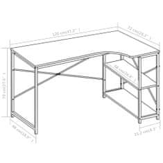 Vidaxl Počítačový stôl čierny 120x72x70 cm