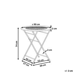 Beliani Záhradný kovový stôl ø 90 cm špinavo biely BIVIO