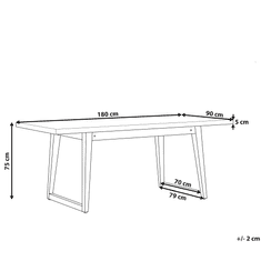 Beliani Záhradný stôl z betónu a agátového dreva 180 x 90 cm ORIA