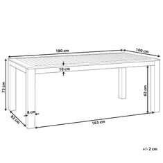 Beliani Záhradný stôl z eukalyptového dreva 180 x 100 cm tmavohnedý TUSCANIA