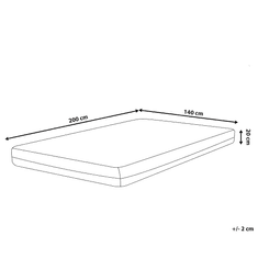 Beliani Matrac z pamäťovej peny s odnímateľným poťahom 140 x 200 cm GLEE