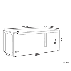 Beliani Záhradný stôl biela sklenená doska 180 x 90 cm GROSSETO