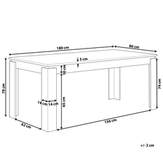 Beliani Jedálenský stôl 180 x 90 cm tmavé drevo VITON