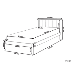 Beliani Drevená posteľ svetlohnedý lamelový rošt 90 x 200 cm BARRET