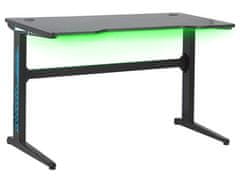 Beliani Herný stôl RGB LED 120 x 60 cm čierny DORAN