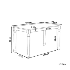 Beliani Jedálenský stôl biely 180 x 90 CARY