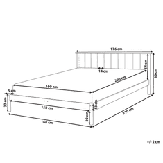 Beliani Drevená posteľ svetlohnedý lamelový rošt 160 x 200 cm BARRET