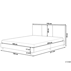 Beliani Čalúnená posteľ sivá 180 x 200 cm ALBI