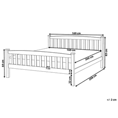 Beliani Drevená posteľ 160 x 200 cm biela GIVERNY
