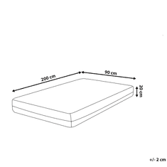 Beliani Matrac z pamäťovej peny s odnímateľným poťahom 90 x 200 cm GLEE