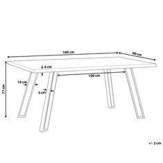 Beliani Jedálenský stôl svetlé drevo 180 x 90 cm GRAHAM