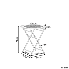 Beliani Balkónový kovový stôl ø 70 cm svetlozelený BIVIO