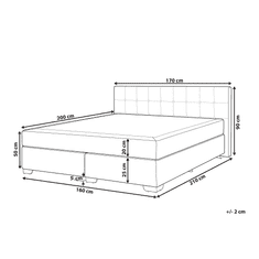 Beliani Kontinentálna čalúnená posteľ 160x200 cm tmavo sivá ADMIRAL