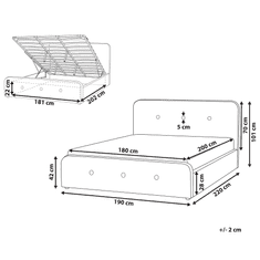 Beliani Béžová posteľ s úložným priestorom 180 x 200 cm RENNES