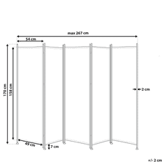 Beliani Paraván 5 dielny 270 x 170 cm čierny NARNI