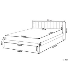 Beliani Svetlohnedý drevený rám postele 140 x 200 cm BARRET