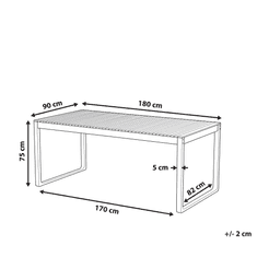 Beliani Záhradný stôl 180 x 90 cm SASSARI