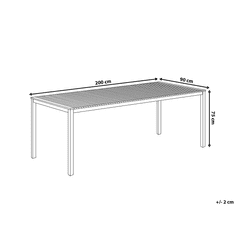 Beliani Záhradný stôl z tíku a nerezovej ocele 200 x 90 cm VIAREGGIO