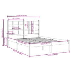 Vidaxl Rám postele, čierny, masívne drevo, 120x200 cm