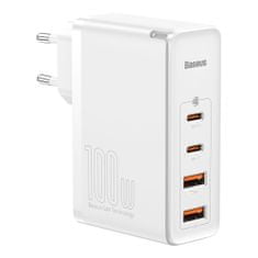 BASEUS GaN2 Pro sieťová nabíjačka 2x USB / 2x USB-C 100W QC PD, biela