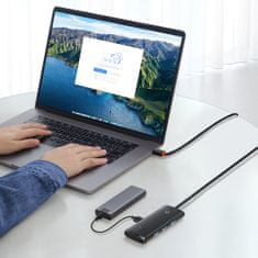 BASEUS Lite HUB adaptér USB-C - 4x USB 1m, čierny