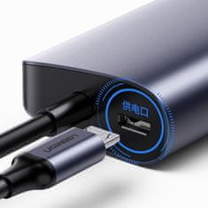 Ugreen CM252 HUB adaptér USB-C - 3x USB / RJ45 / micro USB, šedý