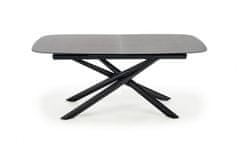 Halmar Rozkladacia sklenený jedálenský stôl Capello, tmavo šedá / čierna