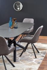 Halmar Rozkladacia sklenený jedálenský stôl Capello, tmavo šedá / čierna