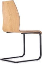 Halmar Jedálenská stolička K265, čierna / hnedá / dub medový