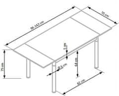 Halmar Sklenený jedálenský rozkladací stôl Logan 2, biela