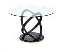 Halmar Sklenený jedálenský stôl Optico, transparentná / čierna