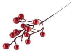 X Vetvička MagicHome Vianoce, Berries, červená, 27 cm, bal. 6 ks