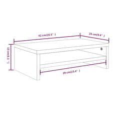 Vidaxl Stojan na monitor dymový dub 42x24x13 cm spracované drevo