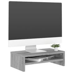 Vidaxl Stojan na monitor sivý dub sonoma 42x24x13 cm spracované drevo