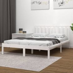 Vidaxl Rám postele, biely, masívne borovicové drevo, 120x190 cm, dvojlôžko