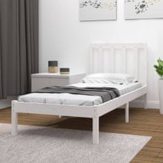 Vidaxl Rám postele, biely, masívne borovicové drevo, 90x190 cm, jednolôžkový
