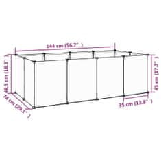 Vidaxl Klietka pre malé zvieratá, priehľadná, 144x74x46,5 cm PP a oceľ