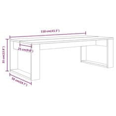 Vidaxl Konferenčný stolík hnedý dub 110x50x35 cm spracované drevo