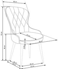 Halmar Jedálenská stolička K366, sivá