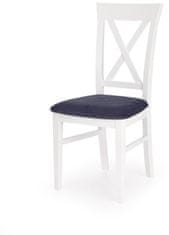 Halmar Drevená stolička Bergamo, biela / modrá