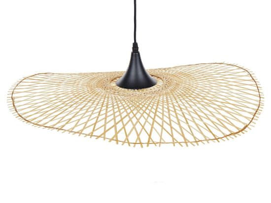 Beliani Bambusová závesná lampa 60 cm svetlé drevo FLOYD