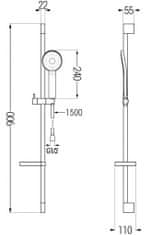 Mexen Ds40 posuvný sprchový set, chróm (785404583-00)