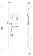 Mexen Ds45 posuvný sprchový set, chróm (785454583-00)