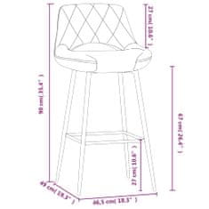 Vidaxl Barové stoličky, 2 ks, tmavosivé, čalúnené zamatom