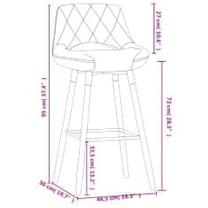 Vidaxl Barové stoličky, 2 ks, tmavosivé, čalúnené látkou