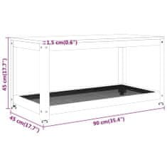 Vidaxl Konferenčný stolík, tmavohnedá a čierna farba, 90x45x45 cm MDF a železo