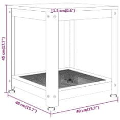 Petromila vidaXL Bočný stolík sivý a čierny 40x40x45 cm MDF a železo