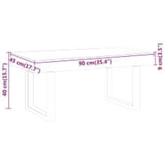 Vidaxl Konferenčný stolík svetlohnedý a čierny 90x45x40cm MDF a železo