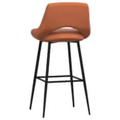 Vidaxl Barové stoličky, 2 ks, svetlohnedá, umelá koža