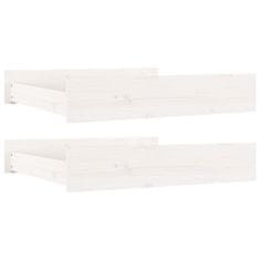 Vidaxl Nočné zásuvky, 2 ks, biele, masívne borovicové drevo